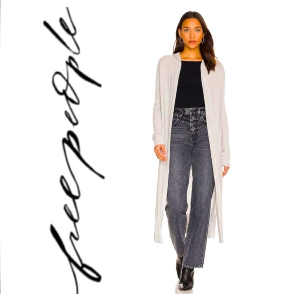 FREE PEOPLE Rowan Cardigan in Vapor Blue (Grey) Sz S